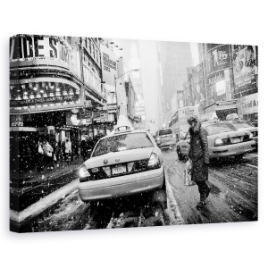 Tablou canvas - New York In Furtuna, Viscol, Vremea, Alb-Negru, 60 x 90 cm