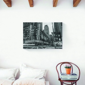 Tablou canvas New York stradă monocrom 80x120 cm