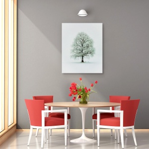 Tablou canvas - Nimloth, Copac, Zapada, Iarna, Alb, Hoar, 60 x 75 cm - Img 4