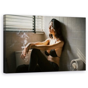 Tablou canvas - Nr. 44, Femeie, Fum, Fumator, 50 x 80 cm
