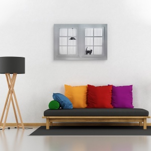 Tablou canvas - O Altfel De Olanda, Punct, Fereastra, Perdea, 40 x 60 cm - Img 2
