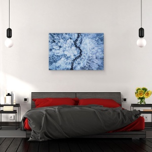 Tablou canvas - O Frumusete Rece, Peisaj, Aeriana, Iarna, Zapada, 80 x 120 cm - Img 3