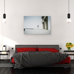Tablou canvas - O Zi Pe Litoral, Peisaj, Caini, Animale, Plaja, 80 x 120 cm - Img 3