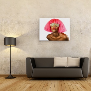 Tablou canvas - Ochi De Bomboane, Model, Studio, Femeie, Fata, Roz, 50 x 70 cm - Img 2
