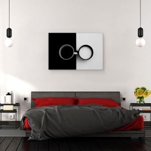 Tablou canvas - Opusii se Atrag, Cafea, Lapte, Alb-Negru, Contrast, Ceasca, 80 x 120 cm - Img 3