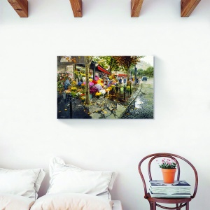 Tablou canvas piata flori, 80x120 cm