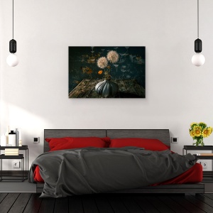 Tablou canvas - Parasutistii, Papadie, Tabel, Vaza, 80 x 120 cm - Img 3