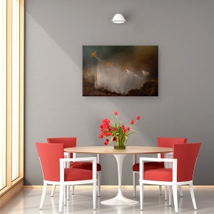 Tablou canvas - Parcul National Cilento, Peisaj, Aviatie, Dezastru, Foc, Avion, 60 x 90 cm - Img 4