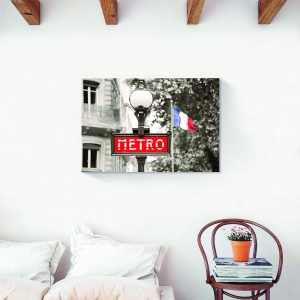 Tablou decorativ Paris pe canvas cu scenă de metrou