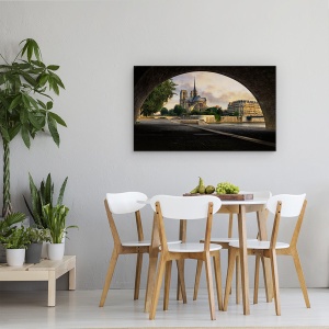 Tablou canvas - Parisul Devreme, Paris, Notre Dame, Franta, Arc, Tunel, 50 x 80 cm - Img 4