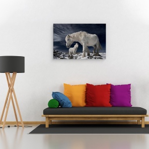 Tablou canvas - Parteneri, Natura, Prieteni, Zapada, Iarna, 40 x 60 cm - Img 2