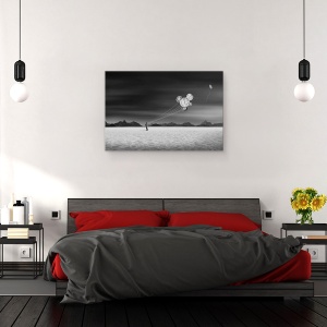 Tablou canvas - Paznicul Timpului, Ireal, Om, Timp, Paznic, Singur, 40 x 60 cm - Img 3