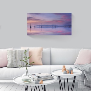 Tablou decorativ canvas peisaj port la răsărit 50x100 cm