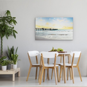 Tablou canvas - Peisaj, Natura, Mare, Valuri, Nisip, Apus De Soare, Cer, 50 x 80 cm - Img 4