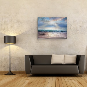 Tablou canvas - Peisaj, Natura, Nisip, Valuri, Mare, Raze De Soare, 60 x 80 cm - Img 2