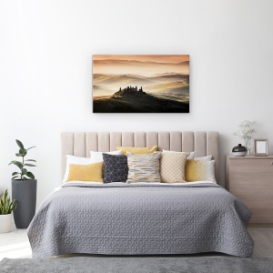 Tablou canvas - Peisaj Rural Din Toscana, Podgorie, Dealuri, 50 x 80 cm - Img 3
