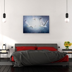 Tablou canvas - Pescarusi, Albastru, Zbor, 80 x 120 cm - Img 3