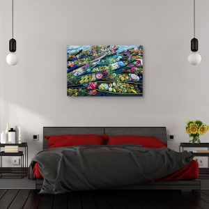 Tablou canvas - Piata plutitoare Banjarmasin, Abstract, 60 x 90 cm - Img 3