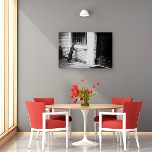 Tablou canvas - Pisica, Venetia, Pereti, Vechi, Fereastra, 80 x 120 cm - Img 4