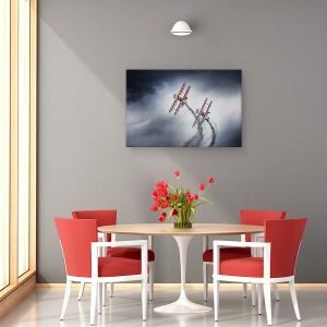 Tablou canvas - Plimbari Cu Aripa, Actiune, Elice, Avioane Cu Elice, Airshow, Fum, 60 x 90 cm - Img 4