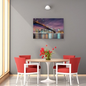 Tablou canvas - Podul Brooklyn Noaptea, Manhattan, Pod, 80 x 120 cm - Img 4