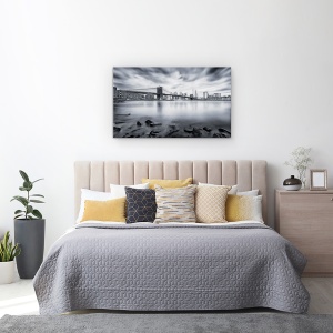 Tablou canvas - Podul Brooklyn, Peisaj, Arhitectura, Rau, Hudson, 50 x 80 cm - Img 3