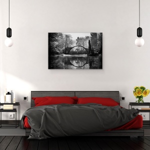Tablou canvas - Podul Diavolului, Pod, Germania, Kromlau, Lac, 80 x 120 cm - Img 3