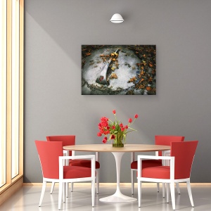 Tablou canvas - Porsche, Natura Moarta, Logo, Floare, 40 x 60 cm - Img 4
