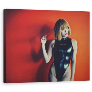 Tablou canvas - Portocaliu, Japonia, Femeie, Costum De Baie, Shibuya, Tokyo, 60 x 75 cm