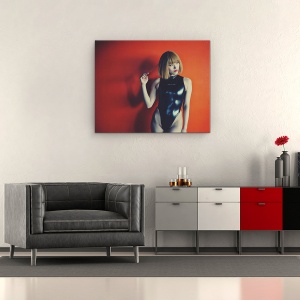 Tablou canvas - Portocaliu, Japonia, Femeie, Costum De Baie, Shibuya, Tokyo, 60 x 75 cm - Img 2