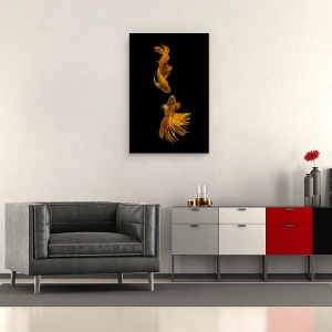 Tablou canvas - Povestea De Dragoste A Pestilor De Aur, Animal, 60 x 90 cm - Img 2