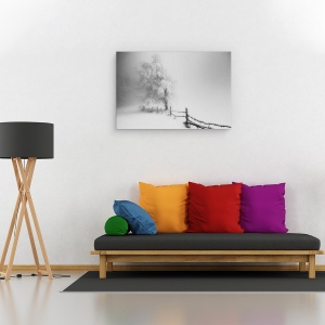 Tablou canvas - Prins, Peisaj, Ceata, Copac, Gard, 80 x 120 cm - Img 2