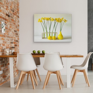 Tablou Canvas - Prospetimea Primaverii, Flori, Vaze, Lamai, Galben, 60 x 80 cm - Img 4