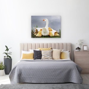 Tablou Canvas - Protectia Mamei, Gasca, Pui, 50 x 70 cm - Img 3