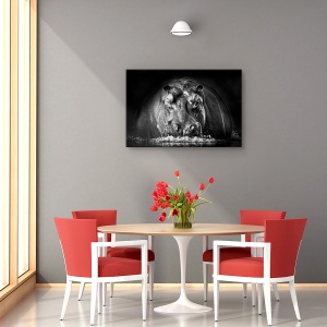 Tablou canvas - PUTERE, Nature, Hipopotam, Safari, Rau, 80 x 120 cm - Img 4