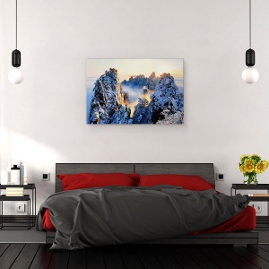 Tablou canvas - Rasarit De Soare La Mt Huang Shan, Natura, Peisaj, Zapada, Gheata, Rece, 80 x 120 cm - Img 3