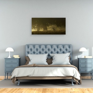 Tablou canvas - Rasarit De Soare Magic, Elan, Cerb, Coarne De Cerb, Silueta, 50 x 100 cm - Img 3