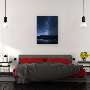 Tablou canvas - Reflectia Galaxiilor, Colorado, Intuneric, Peisaj, Lac, Meteoriti, 50 x 70 cm - Img 3