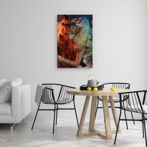 Tablou canvas - Reflectie Iarna, Moda, Portret, Machiaj, Papusa, Galliano, 40 x 60 cm - Img 4
