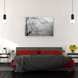 Tablou canvas - Relax, Panda, China, Panorama, Alb-Negru, Obosit, 40 x 60 cm - Img 3