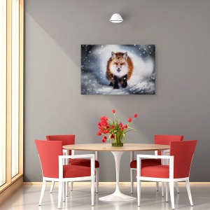 Tablou canvas - Renart, Vulpe, Zapada, Ninge, Rece, 80 x 120 cm - Img 4
