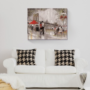 Tablou Canvas - Romantic, Iubire, Cuplu, New York, America, 80 x 100 cm - Img 2