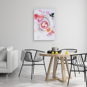 Tablou canvas - Romantism Roz, Pastel, Culori Pastelate, Trandafiri, 60 x 90 cm - Img 4