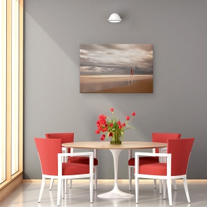 Tablou canvas - Rosu, Peisaj, Plaja, Rosu, Nisip, Mare, 40 x 60 cm - Img 4