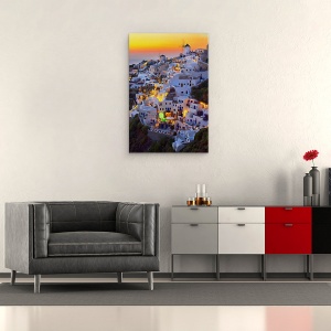 Tablou canvas - Santorini, Grecia, Aeriana, Insula, Moara De Vant, 40 x 60 cm - Img 2