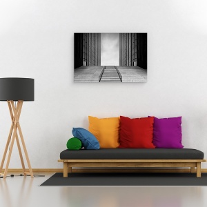 Tablou canvas - Scara Catre Nimic, Arhitectura, Gol, Perete, Fatada, Scari, 40 x 60 cm - Img 2