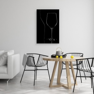 Tablou canvas - Schita, Sticla, Schita, Vin, Bea, Pahar De Vin, 40 x 60 cm - Img 4