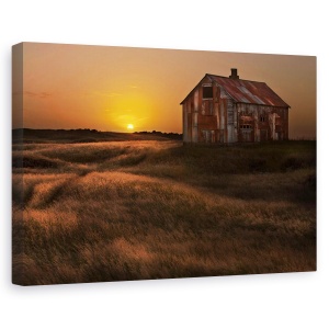 Tablou canvas - Soarele Din Septembrie, Peisaj, Islanda, Hambar, Rugina, 60 x 90 cm
