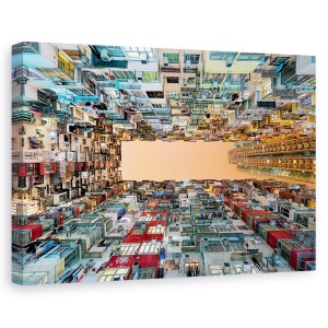 Tablou canvas - Spatii Aglomerate, Asia, Cladiri, Dens, Oameni, Condensat, 80 x 120 cm