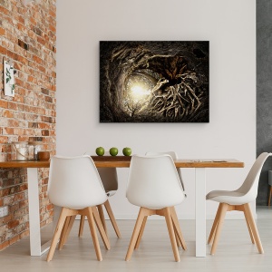 Tablou canvas - Sub Copaci, Radacini, Ireal, Soare, Lumina, 50 x 70 cm - Img 4